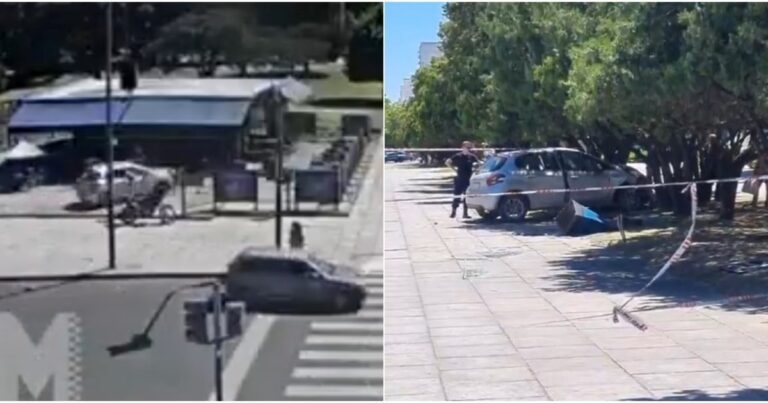 La Plata: se infartó mientras manejaba, chocó con un local de comida de una plaza céntrica y murió en el hospital
